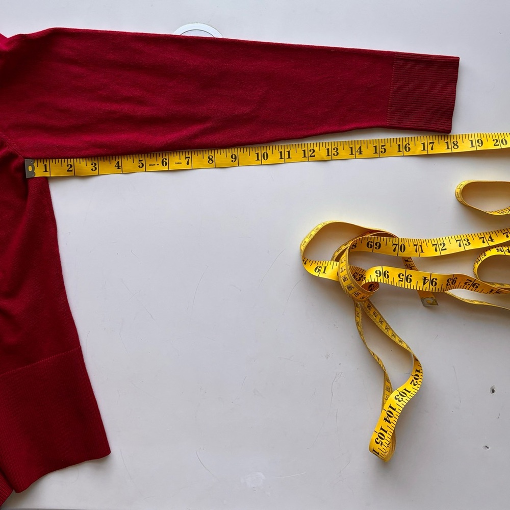 White House Black Market Red Cardigan with Floral Accents - Picture 9 of 10